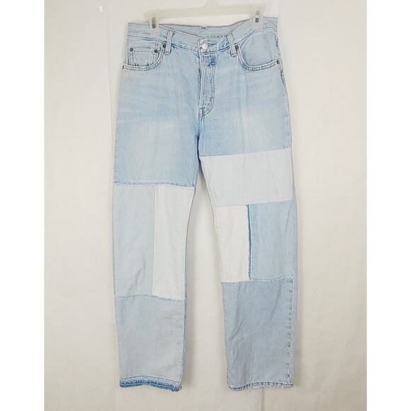 Levi's 501 90s Freehand Folk patchwork jeans Size 32/31 Retro Boho Streetwear - Picture 2 of 12